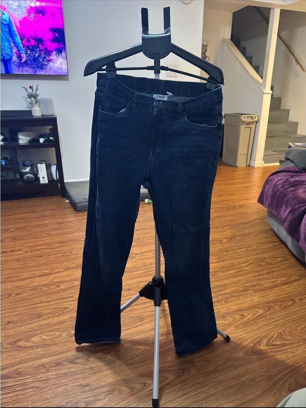 Denim&Co Dark Blue Straight-Leg Women's Jeans